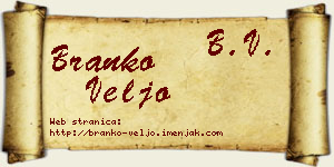 Branko Veljo vizit kartica